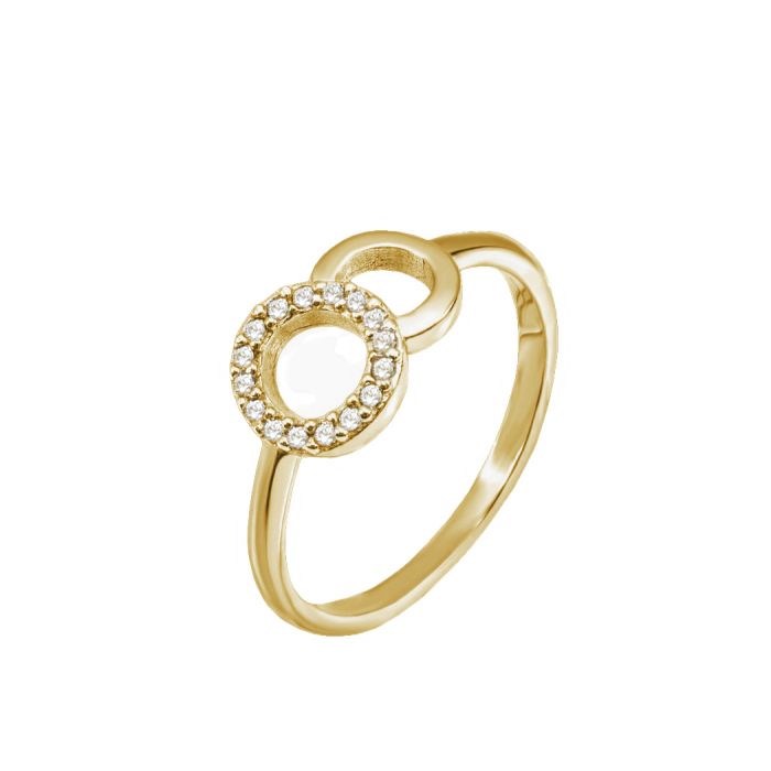Women's yellow gold ring 9CT with zirkon HDU0008