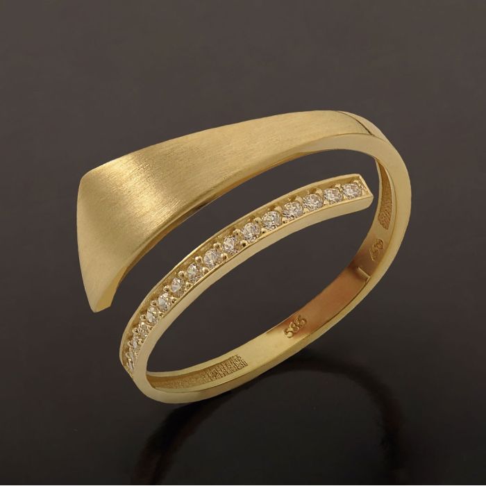 Women's yellow gold ring 9CT with zirkon HDU0019