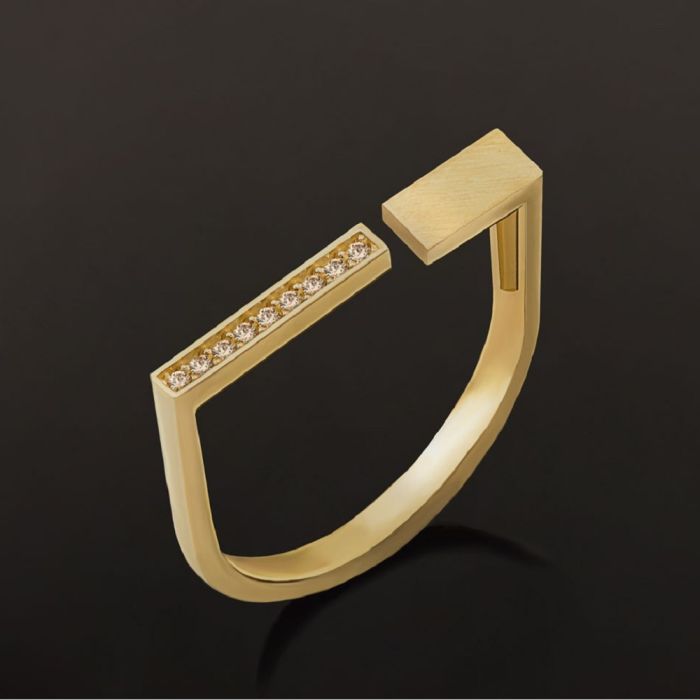 Women's yellow gold ring 9CT with zirkon HDU0024