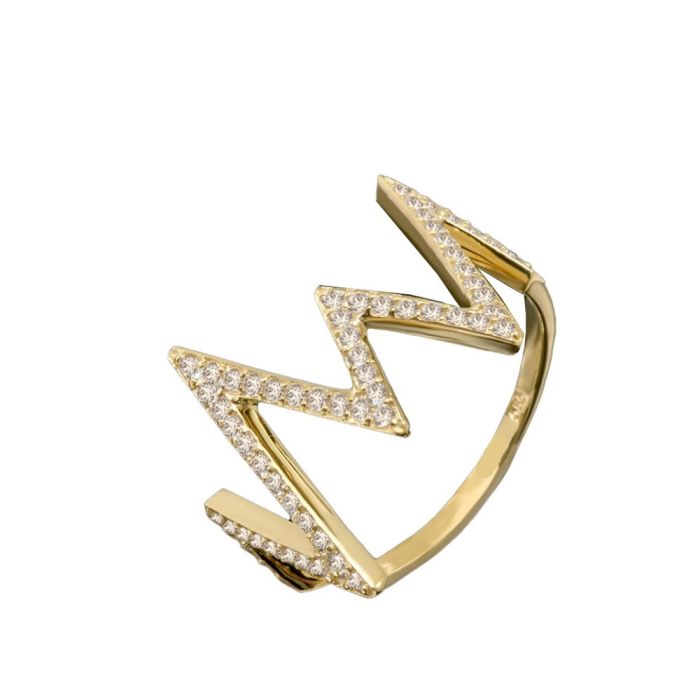 Women's yellow gold ring 9CT with zirkon HDY0002