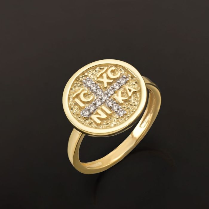 Women's yellow gold ring 9CT with zirkon HDY0008