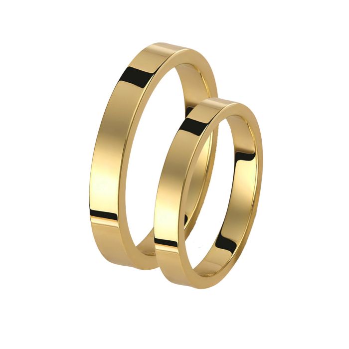 Pair of white gold wedding rings 14CT 2,5mm 4-25