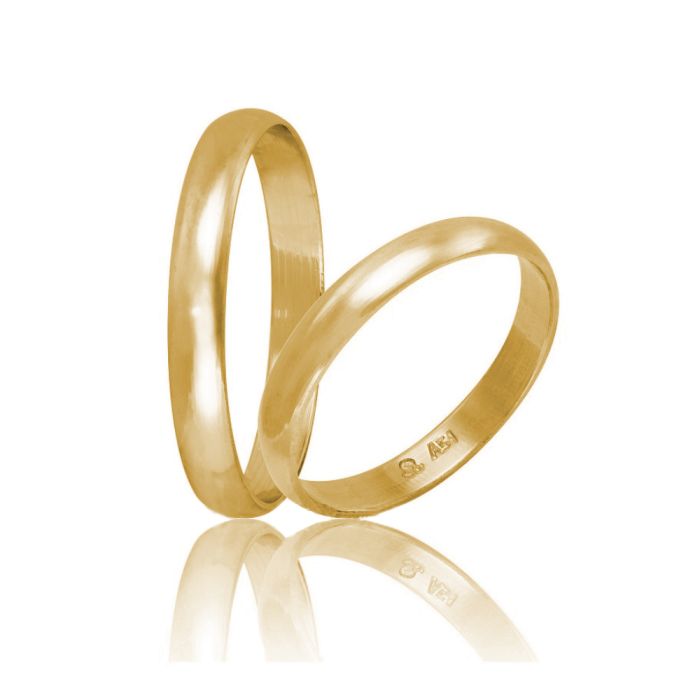 yellow gold Stergiadis classic wedding rings 14CT 3,00mm HR1A