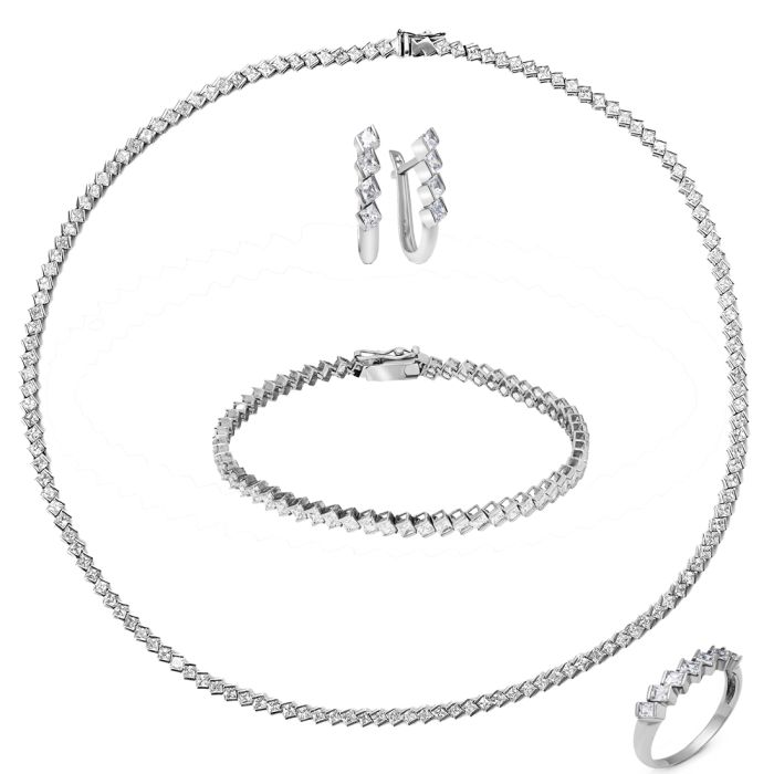 Set white gold of women's jewelry 14CT SETIRJ0056