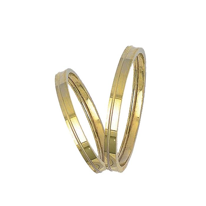 Pair of yellow gold wedding rings 14CT 3,00mm 719-22