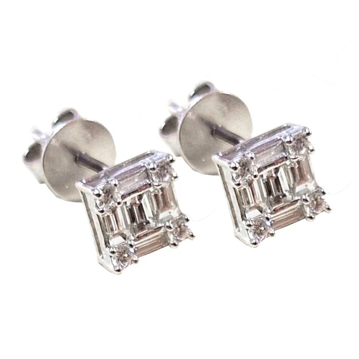 White gold earrings with diamonds 18CT SSY0009