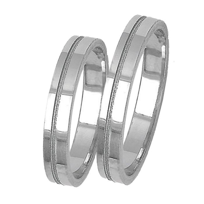 Wedding rings in white gold 14CT 3,5mm 727