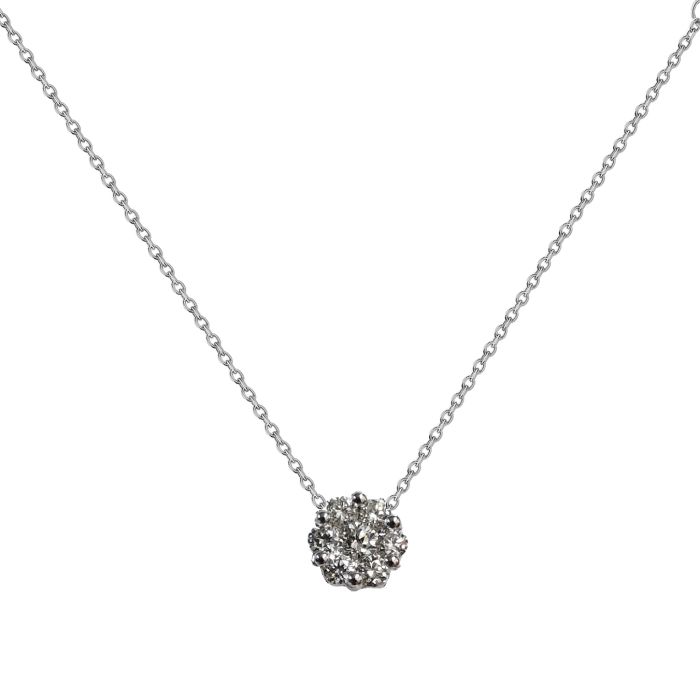 Women's necklace in White gold rossete 18ct with diamonds SOY0003