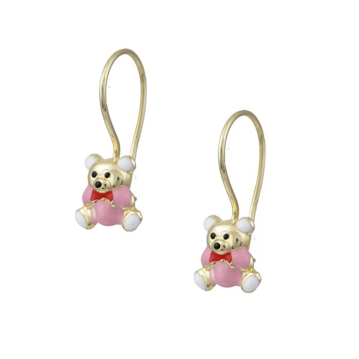 Kid's in yellow gold earrings with bears 9CT HSY0044