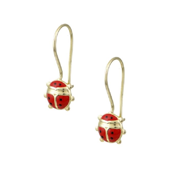 Kid's in yellow gold earrings with ladybugs 9CT HSY0046