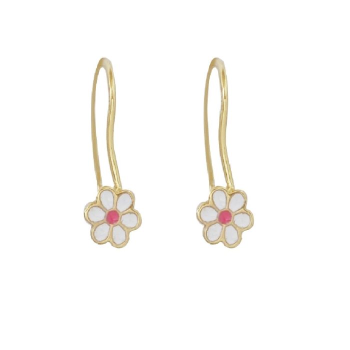 Kid's in yellow gold earrings with flowers 9CT HSY0050
