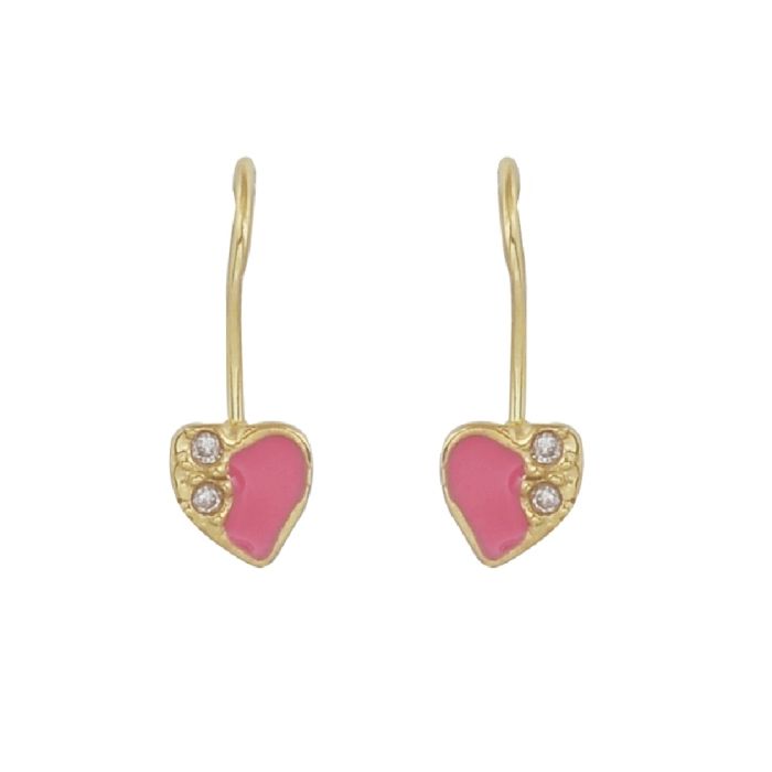 Kid's in yellow gold earrings with hearts 9CT HSY0052
