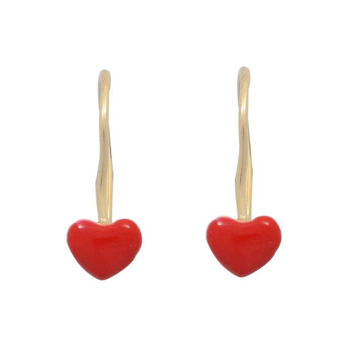 Kid's in yellow gold earrings with hearts 9CT HSY0057
