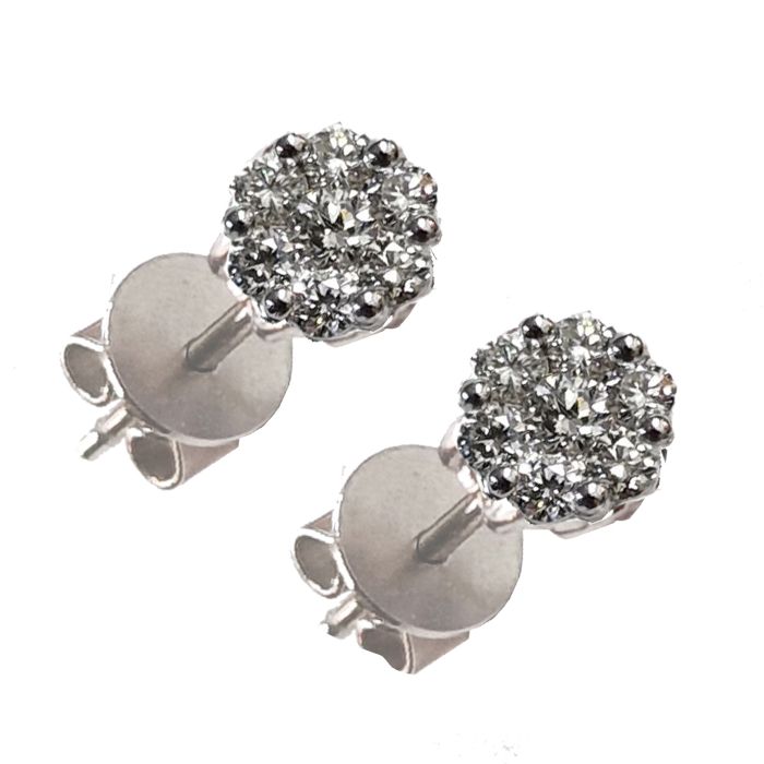 White gold earrings with diamonds 18CT SSY0010