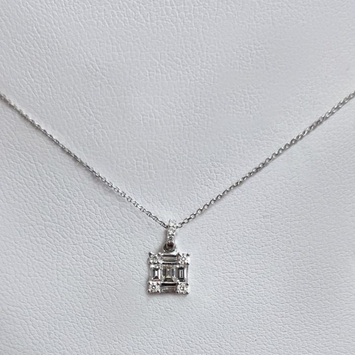Women necklace in White gold with diamond 18ct SOY0005