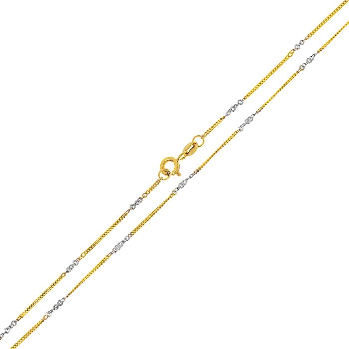 Two tone gold chain 14ct 40cm IWB0044