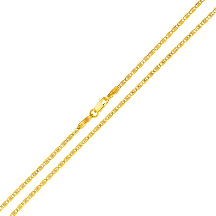 Yellow gold round diamond chain 14ct 45cm IWJ0077