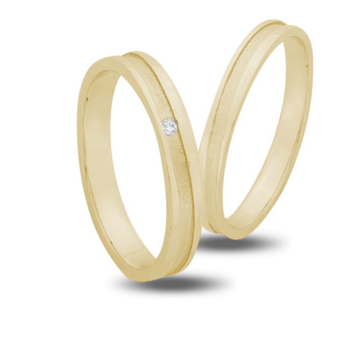 Pair of white gold wedding rings 14CT 2,0mm V5016