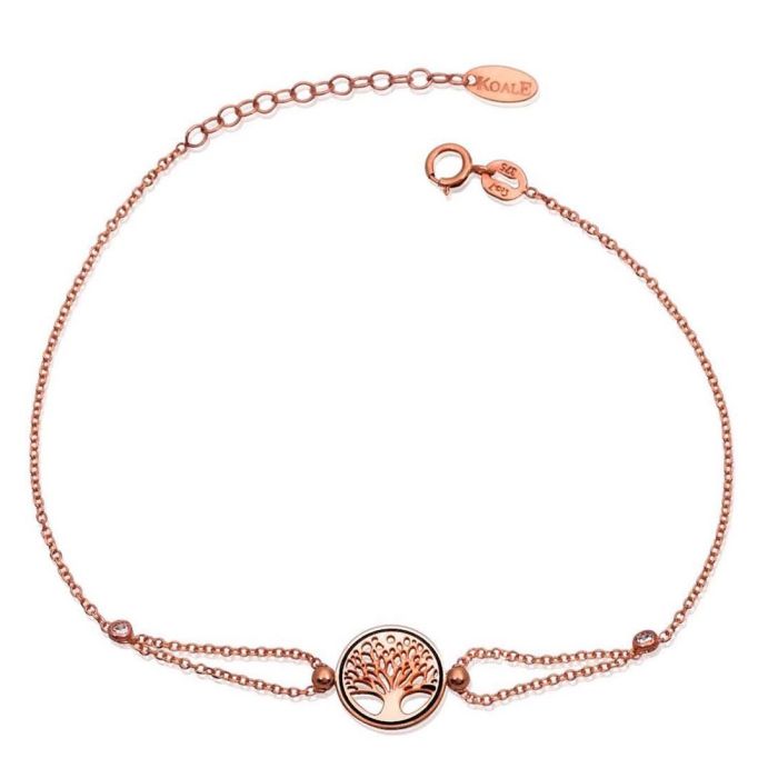Women's Pink gold bracelet 14ct with motif the tree of life IVY0009