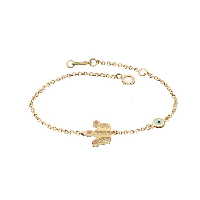 Kid's bracelet in yellow gold with crown 14CT IYY0002