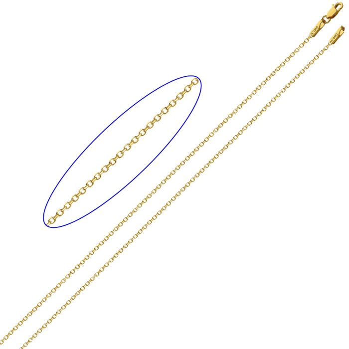 Yellow gold round  diamond-encrusted chain 9ct HWY0005