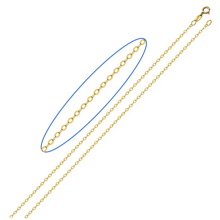 Yellow gold chain in oval presser 9ct HWY0013