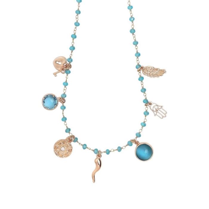 Women's silver necklace decorated with motif Boccadamo WBR0007