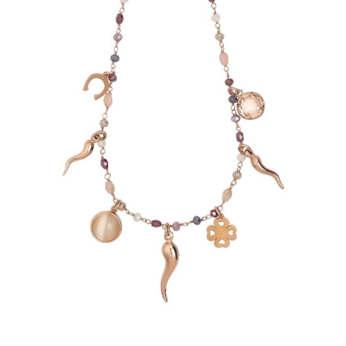 Women's silver necklace decorated with motif Boccadamo WBR0003
