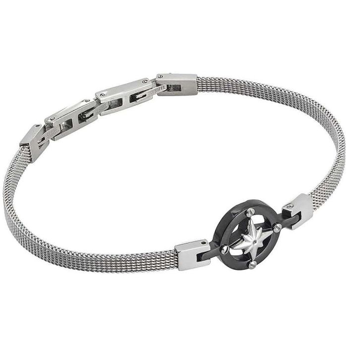 Men's stainless steel bracelet handcuff with compass Boccadamo QBQ0018