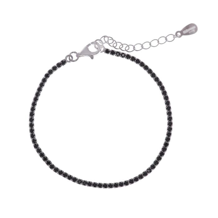 Women's silver riviera bracelet with black zircon 258P0007