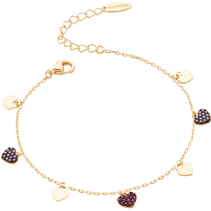 Women's silver bracelet Boccadamo with little hearts GBR001D