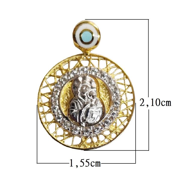 Charm yellow gold with the form of Holy Mairie 9ct HJY0040