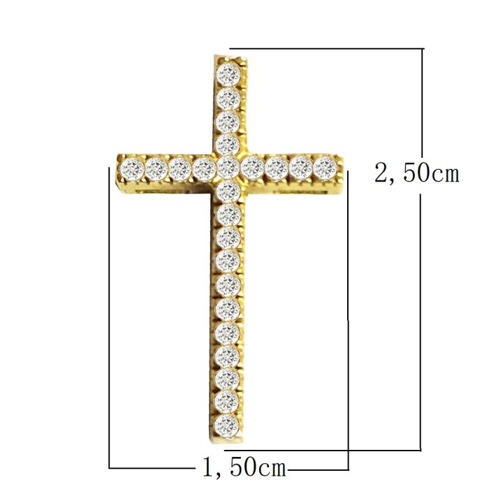 Women's yellow gold cross with zirkon 9ct ITY0114