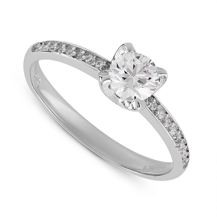 Women's engagement ring in white gold 9CT HDY0054