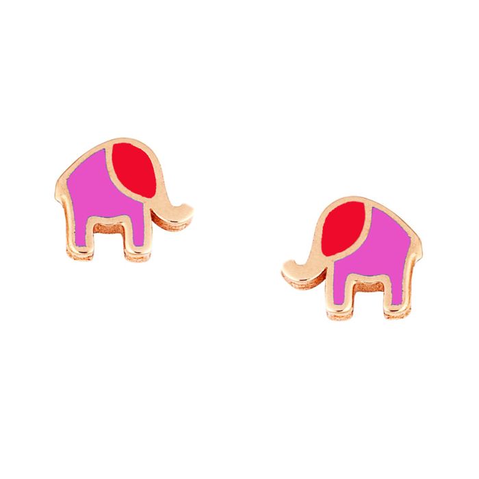 Children's earrings Yellow gold 9ct elephants HSY0075