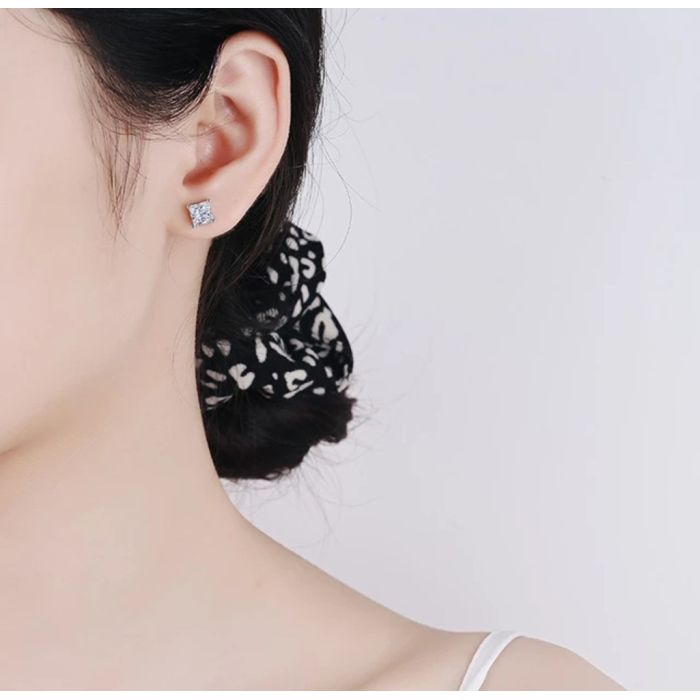 Women earrings buttoned in White Gold 14ct ISY0056