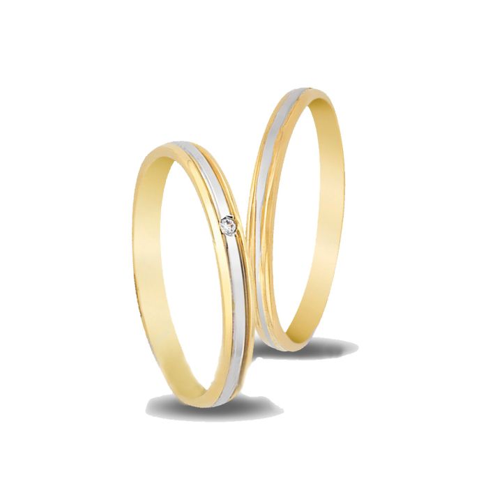 Weddings rings 2,50mm 4ever in Yellow and White Gold V2127