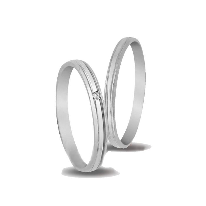 Weddings rings 2,50mm 4ever in Yellow and White Gold V2127