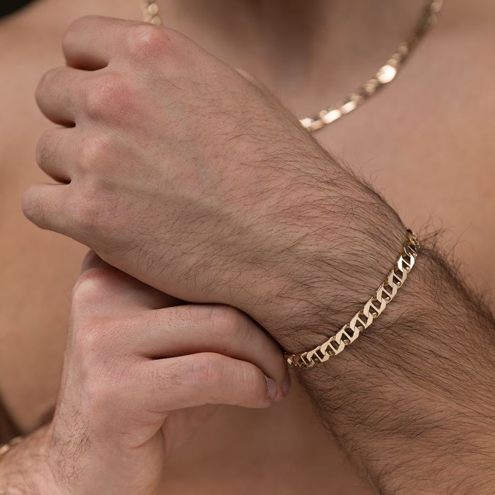 Yellow gold Men's bracelet 14ct  IAY0003