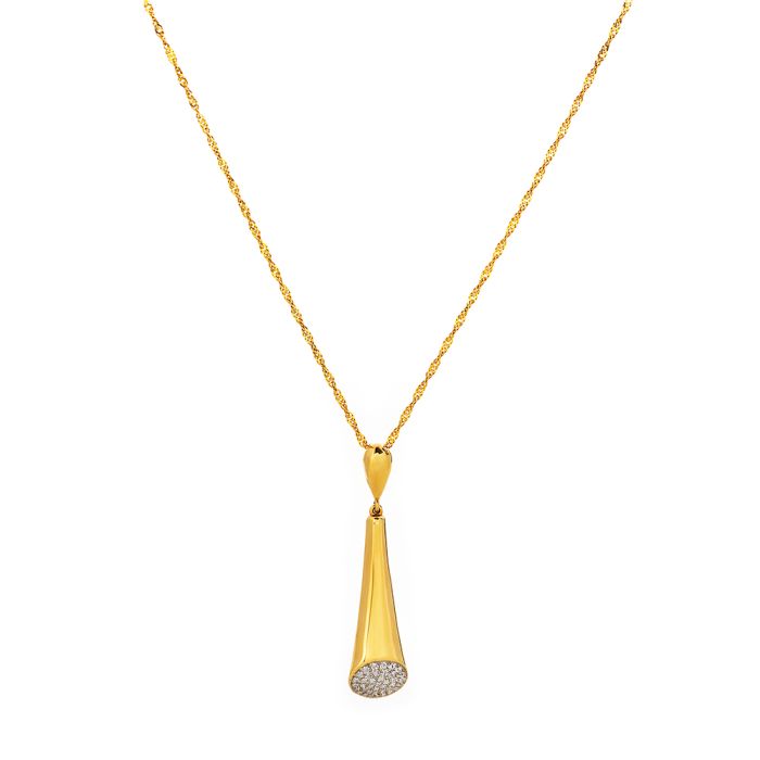 Women's Yellow Gold necklace with tear and zirkon 14ct IRY0032
