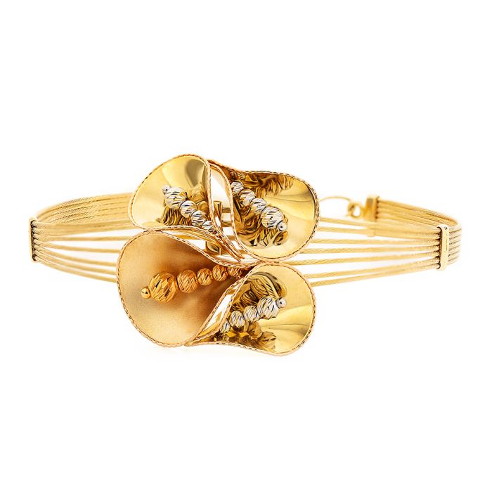 Women's bracelet yellow gold with leaves 14ct IVY0024