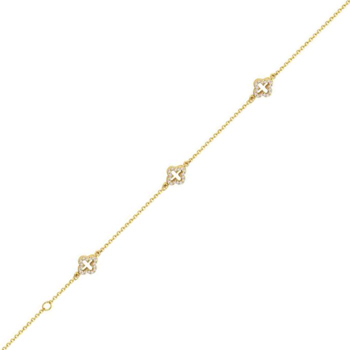Women's bracelet in Yellow Gold with zirkon 9ct HVY0043