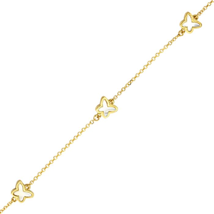 Women's bracelet in Yellow Gold with butterflies 9ct HVH0006