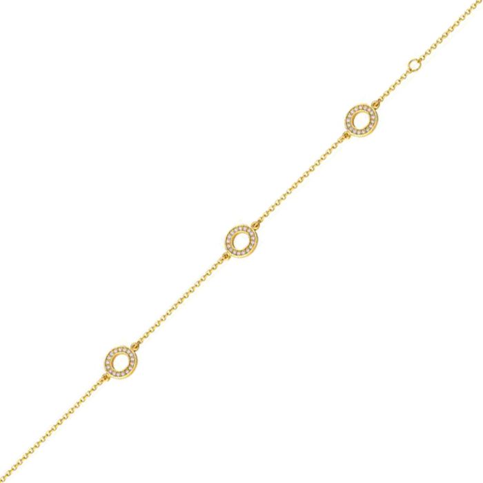 Women's bracelet in Yellow Gold with circles 9ct HVH0323
