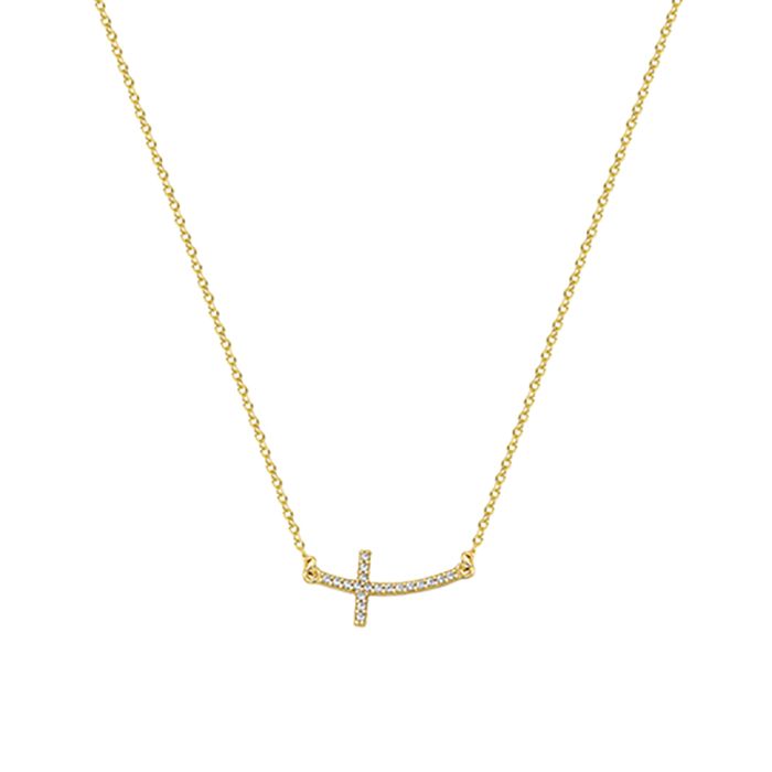 Women's Yellow Gold necklace with cross 9ct HRF0026