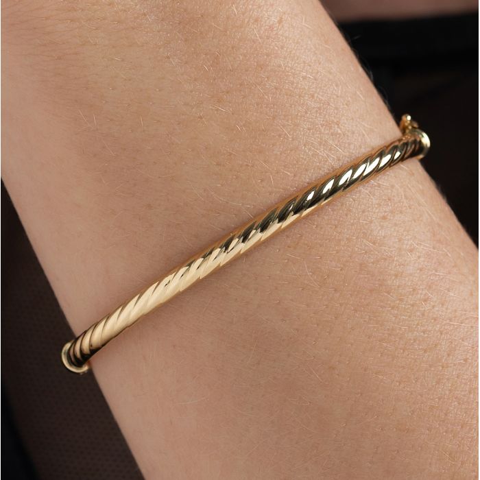 Women's yellow gold gilded bracelet braid 14ct IXY0010
