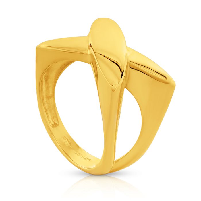 Women's Silver Ring in Yellow Gold plattin 18ct WD00616