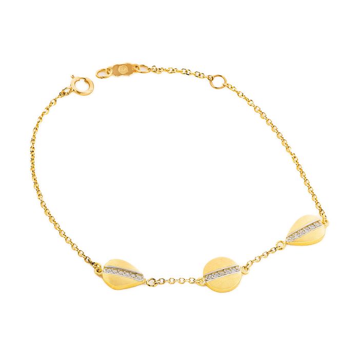 Women's bracelet in Yellow Gold with zirkon 14ct IVY0028