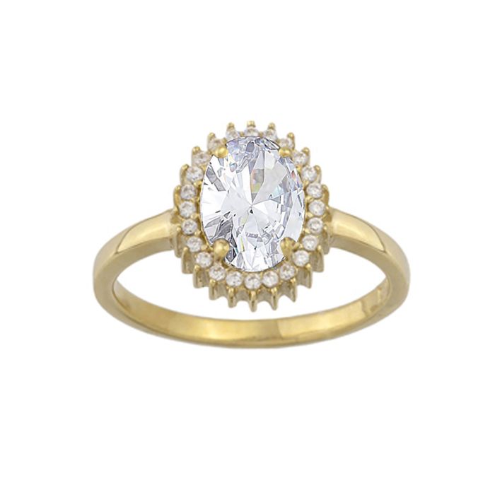 Women ring Yellow Gold with zircon 9ct HDY0067
