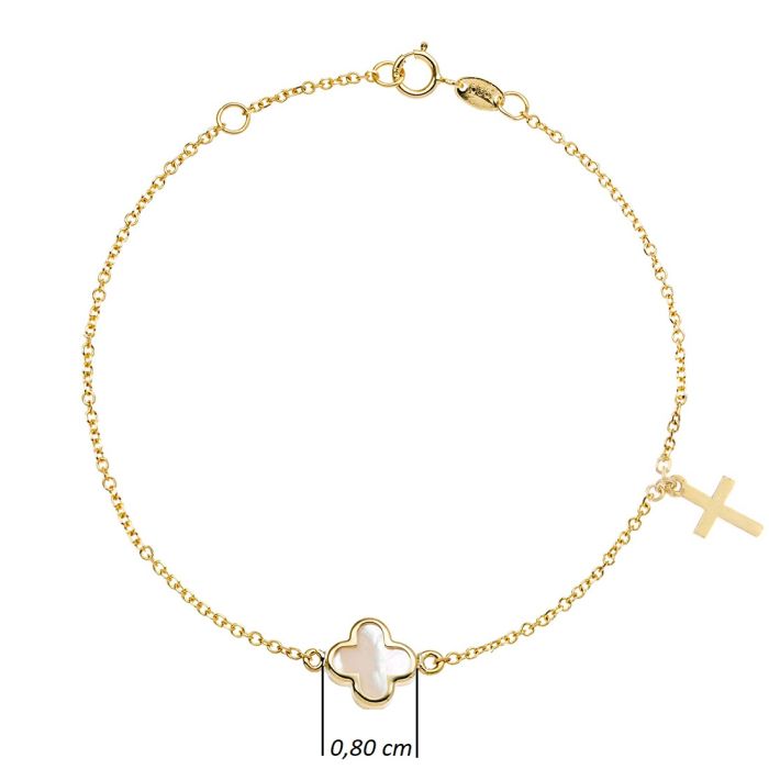 Women bracelet Yellow Gold with cross 9ct HVY0076